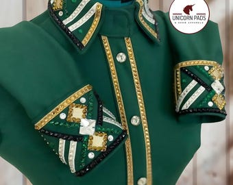 Chemise Fille Western équitation - Turquoise, Leadline, Tailles XS à XL, Sur Mesure USA