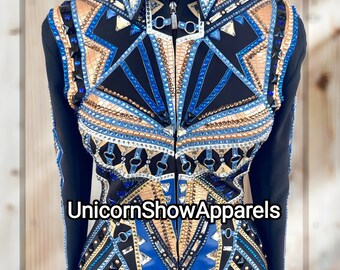 Blue and Gold show jacket showmanship jacket western show jacket horse show jacket horse riding jacket women show jacket red show jacket