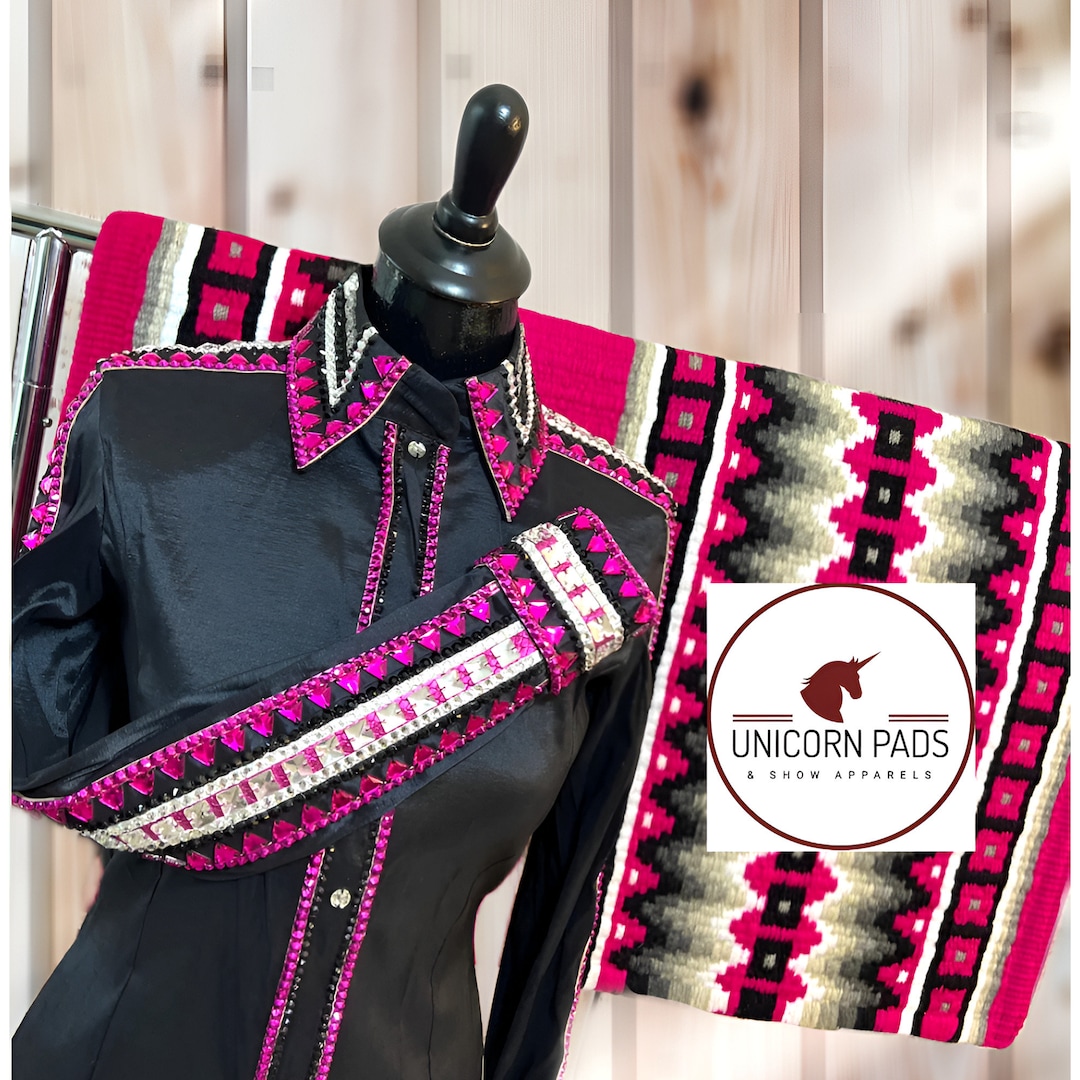 Pink Show Riding Jacket Hot Pink and Silver Show Shirt and Pad Set Western Show Shirt Western ...