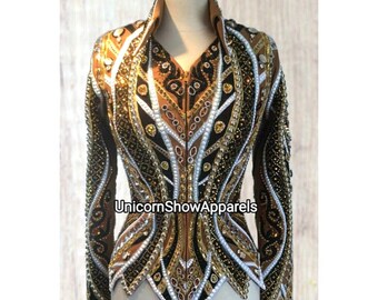 Showmanship jacket western show jacket horse riding jacket horsemanship jacket women show jacket golden rust show jacket