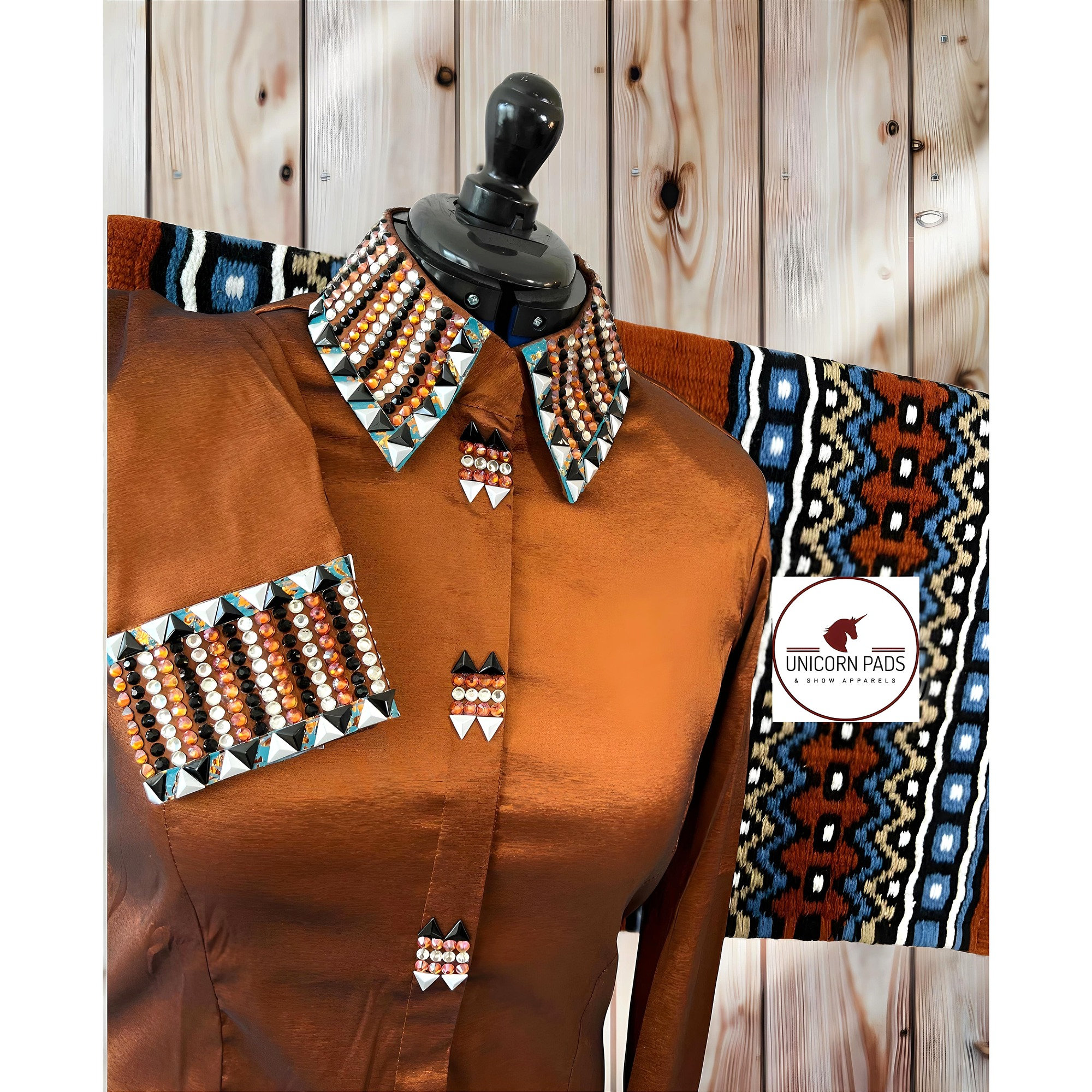 Rust and Blue Show Shirt and Pad Set Western Show Shirt Western Saddle ...