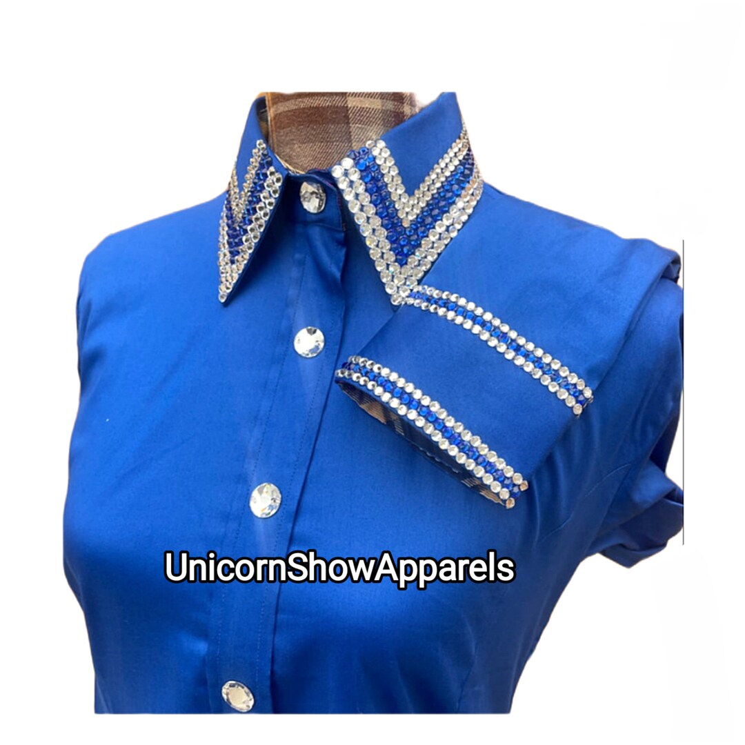 Chemise De Spectacle Western – Taffeta – Show Shirt – Unicorn Show Girl – Neuve