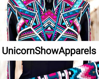 Combo Showmanship jacket and pad set showmanship jacket western show pad horsemanship jacket western saddle blanket horse riding pad