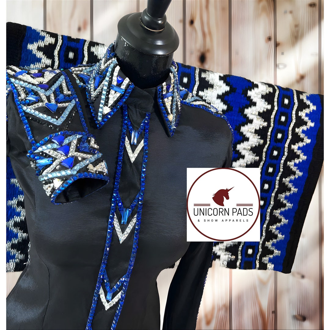 Blue and Silver Show Shirt and Pad Set Western Show Shirt Western ...