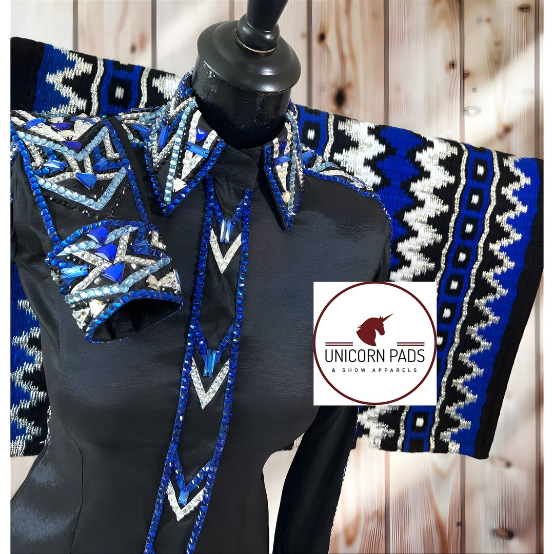 Blue and Silver Show Shirt and Pad Set Western Show Shirt Western