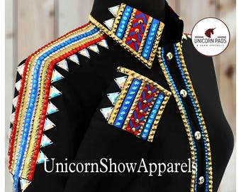 Black Show Shirt Showmanship shirt Western show outfit pleasure horse riding shirt women show shirt Black day shirt