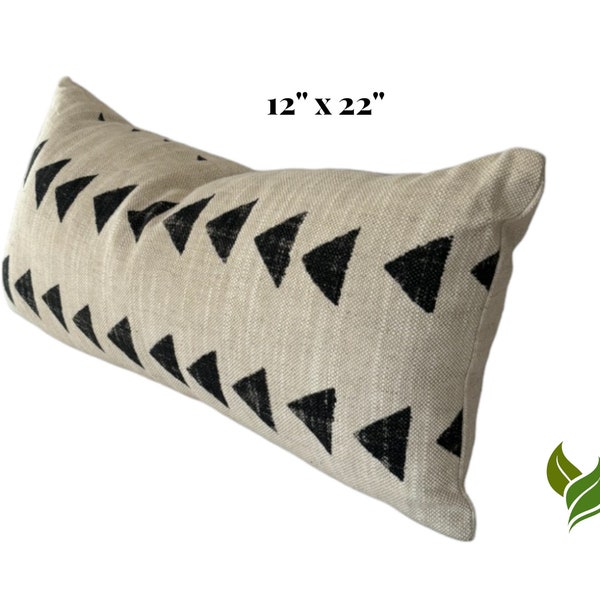 Lumbar pillow, the perfect decorative accent. 12”x22” rectangle pillow cover up-cycled from quality upholstery fabric swatches, hand-picked.