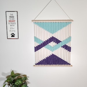 Colorful unique custom macrame wall hanging