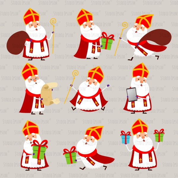 Cute Saint Nicholas or Sinterklaas collection