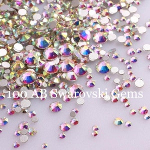 1440pcs Tooth Gems Preciosa® Crystal Pixie Dust AB Crystal Lead-free Gems  Nonhotfix Designs Foiled Rhinestones 