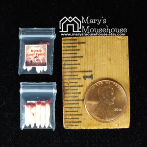 Dollhouse Miniature Severed Fingers: Bloody Halloween Crime Scene Prop