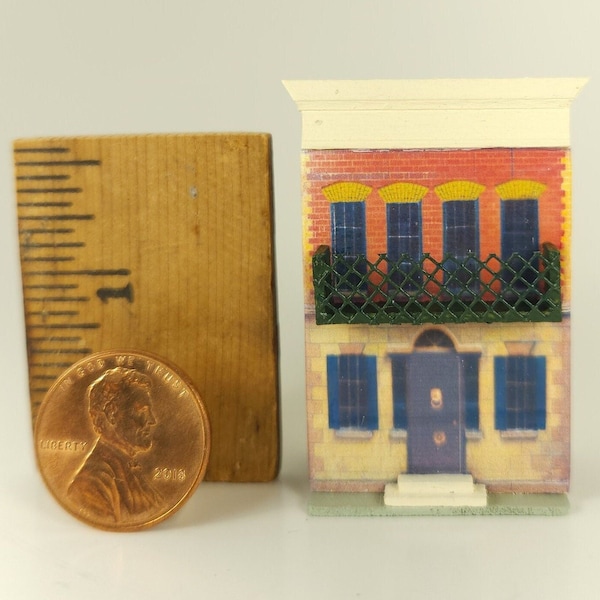 1:12 Scale Reproduction of Antique Dollhouse - Miniature English Box Back Dollhouse for Your Dollhouse - Opens - 2 Floors w/ Fireplaces