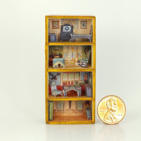 1:12 Scale Reproduction Antique Dunham's Cocoanut Doll House w/ Furniture Optional - Miniature Dollhouse for your Dollhouse - MADE TO ORDER