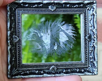Dollhouse Miniature Halloween Haunted Mirror – 1:12 Scale Spooky Season Decor