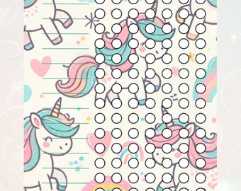 Tableau des tâches ménagères de la licorne pour les enfants : liste des tâches quotidiennes imprimable (PDF)