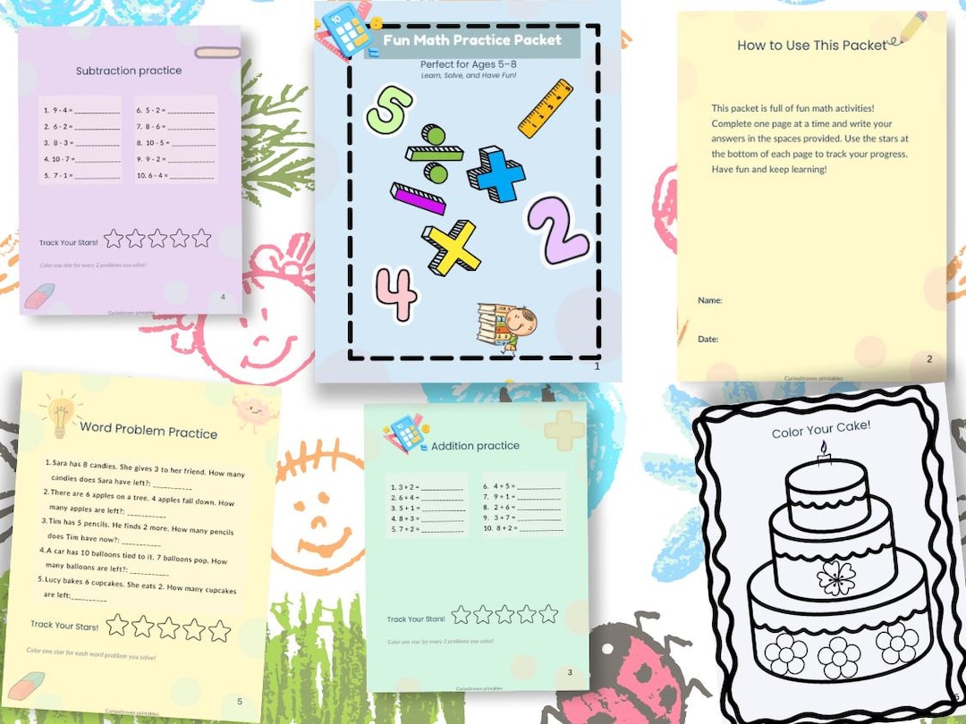 Fun Math Practice Worksheet Fun Math Practice Worksheets for Kids | Ages 5–8 Years Printable ...