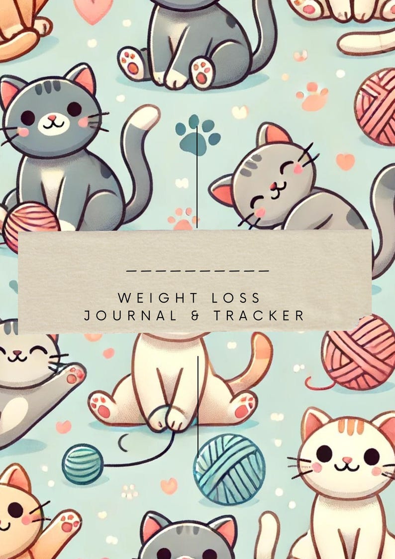 Kitty Cat Weight Loss Journal | Cute Fitness Tracker (digital Printable ...
