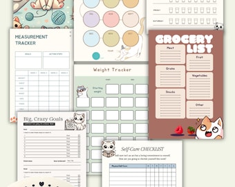 Journal de perte de poids pour chaton | Joli bracelet d'activité (impression numérique)