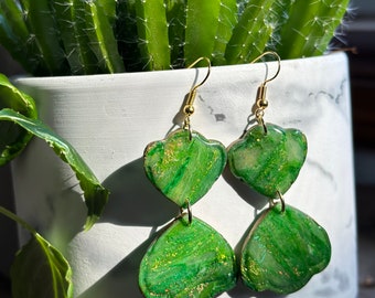 Emerald green earrings