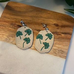 Shamrock polymer clay earrings