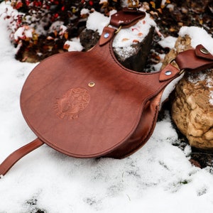 BUSHCRAFT Leather BAG for Bushcraft and Outdoor, System Perunika Pouch Belt Accessory Camping Medieval style