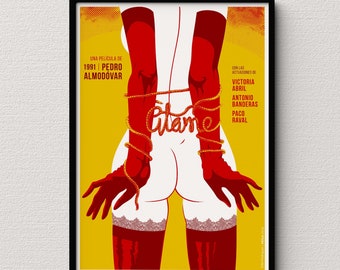 Átame. Cartel Serigrafía Cubano. Ilustración. Cartel de película. Edición Limitada