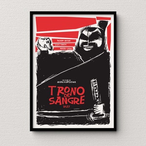 Trono de sangre. Kartel Serigrafía Cubano. illustratie. Filmposter. Beperkte uitgave.