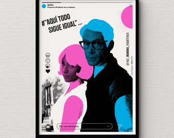 Aquí todo sigue igual. Cartel Serigrafia Cubano. Ilustración. Póster. Edición Limitada.