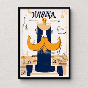 Havanna Engancha. Kartel Serigrafía Cubano. illustratie. Poster. Beperkte uitgave.