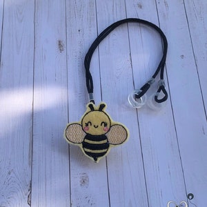 Bumble Bee Hearing Aid or Cochlear Implant Leash / Retention Cord / Lanyard / Clip