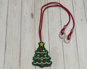 Christmas Tree Hearing Aid or Cochlear Implant Leash / Retention Cord / Lanyard / Clip