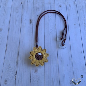 Sunflower Hearing Aid or Cochlear Implant Leash / Retention Cord / Lanyard / Clip