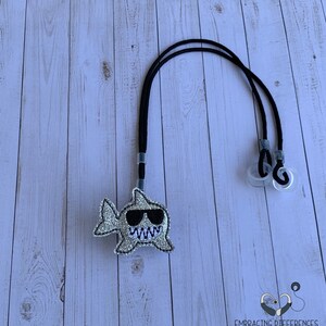 Shark with Sunglasses Hearing Aid or Cochlear Implant Leash / Retention Cord / Lanyard / Clip