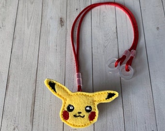 Pikachu Hearing Aid or Cochlear Implant Leash / Retention Cord / Lanyard / Clip