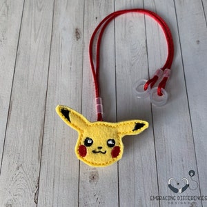Pikachu Hearing Aid or Cochlear Implant Leash / Retention Cord / Lanyard / Clip
