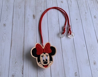 Girl Mouse Head Hearing Aid or Cochlear Implant Leash / Retention Cord / Lanyard / Clip