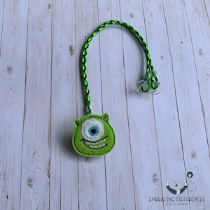 Green Monster Hearing Aid or Cochlear Implant Leash / Retention Cord / Lanyard / Clip