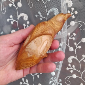 Eagle is made of wood of a rare elm species of amazing texture, color and gold shimmer. wooden gifts, minimalist figurine, eagle figurine