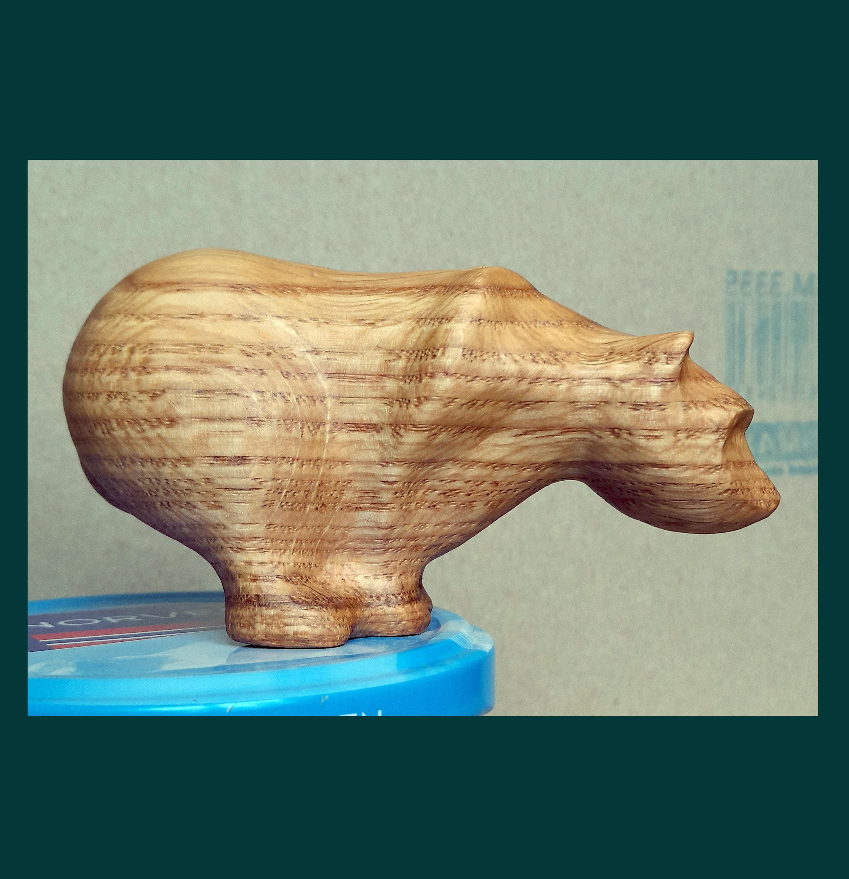 Carved wood bear with fish - Etsy 日本