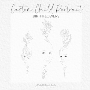 Custom Child Portrait | Birthflowers