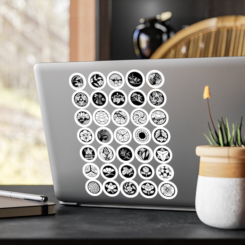 Japanese Mon Decal Pack: Water Resistant Kamon Stickers - Etsy