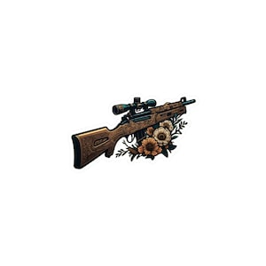 Steampunk Scharfschützengewehr Vinyl Sticker: Floral Gamer Sticker