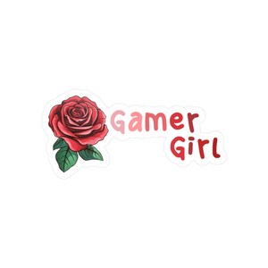 Gamer Girl Rose Water Resistant Decal, Female Gamer Sticker, Womens Girls Skateboard Motorcycle Decoration
