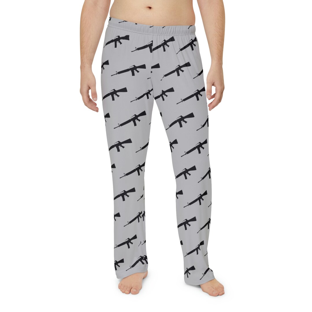 M16 Mens Pajama Pants FPS Gamer Guns M4A1 Sweatpants Rifle Etsy