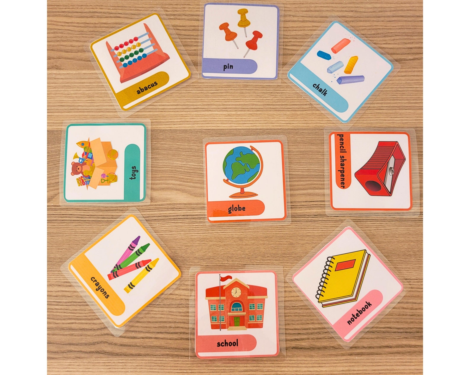 Back to School Bundle for Kids, School Supplies Flashcards for Toddlers ...