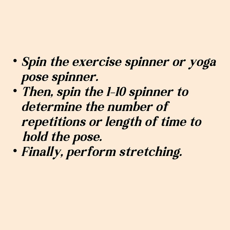 Exercise and Yoga Spinner Game for Kids, Healthy Habits Activity