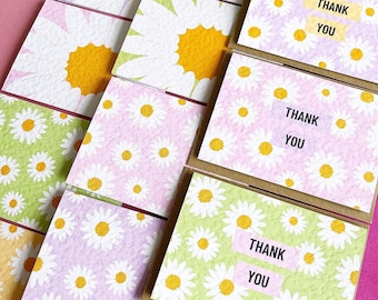 Thank You Cards Pack, Pack of Thank you Cards, Pack of Note Cards, Mini Thank You Cards, Multipack of Cards, Floral Thank You Cards, UK Made