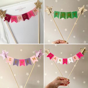 Cake Topper - Bunting Cake Topper - Felt Bunting - Cake Bunting - Personalised Birthday Cake Topper - Party Decorations - Felt Cake Topper image 8