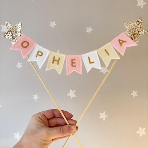 Cake Topper - Bunting Cake Topper - Felt Bunting - Cake Bunting - Personalised Birthday Cake Topper - Party Decorations - Felt Cake Topper image 2