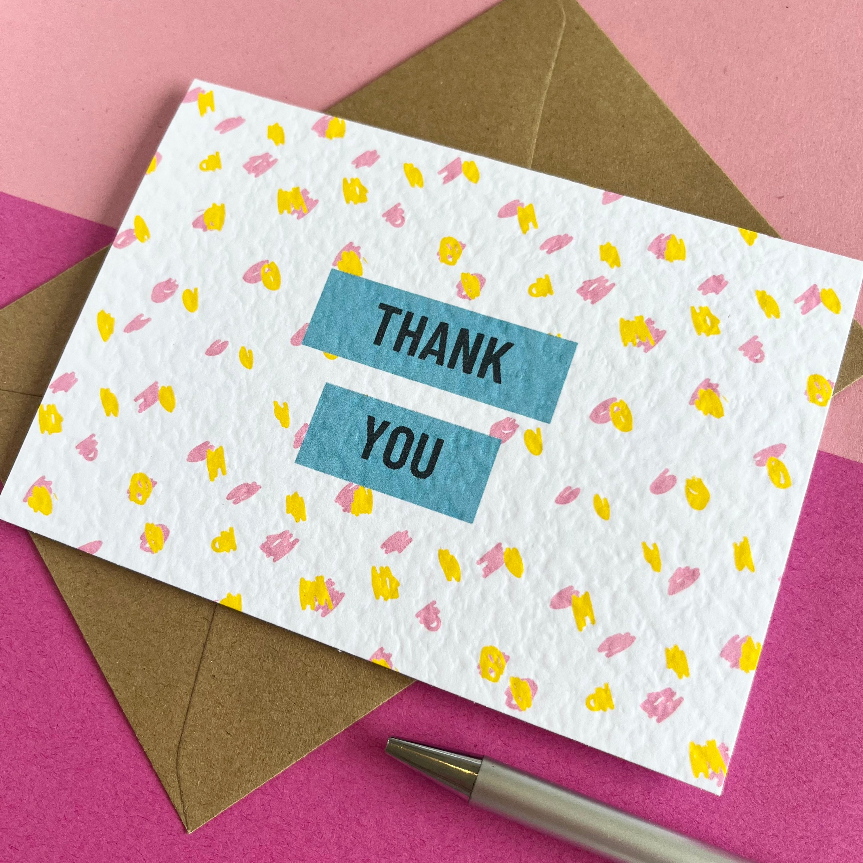 Pack of Thank You Cards Colourful Thank You Cards Multipack Etsy UK